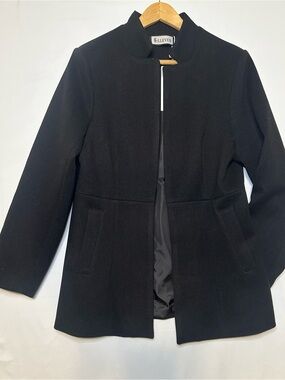Black Stand-Collar Pea Coat